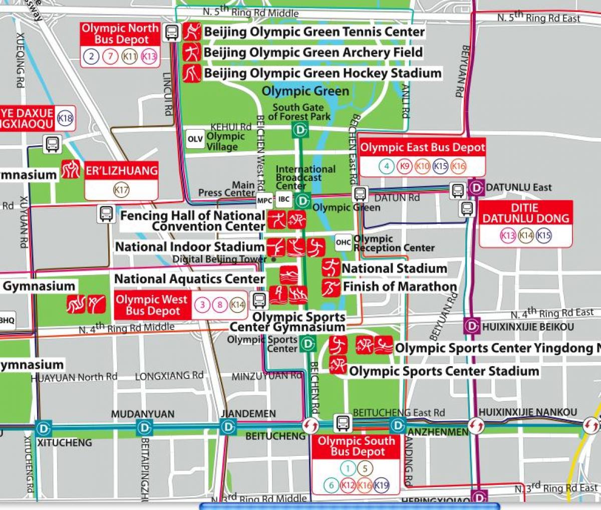 map of Beijing olympic park
