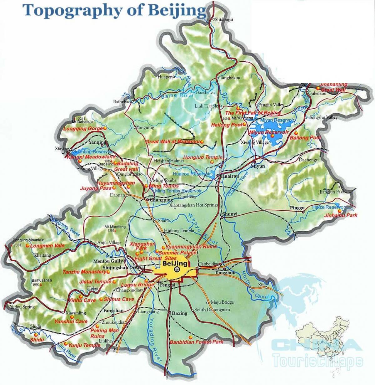 map of Beijing topographic