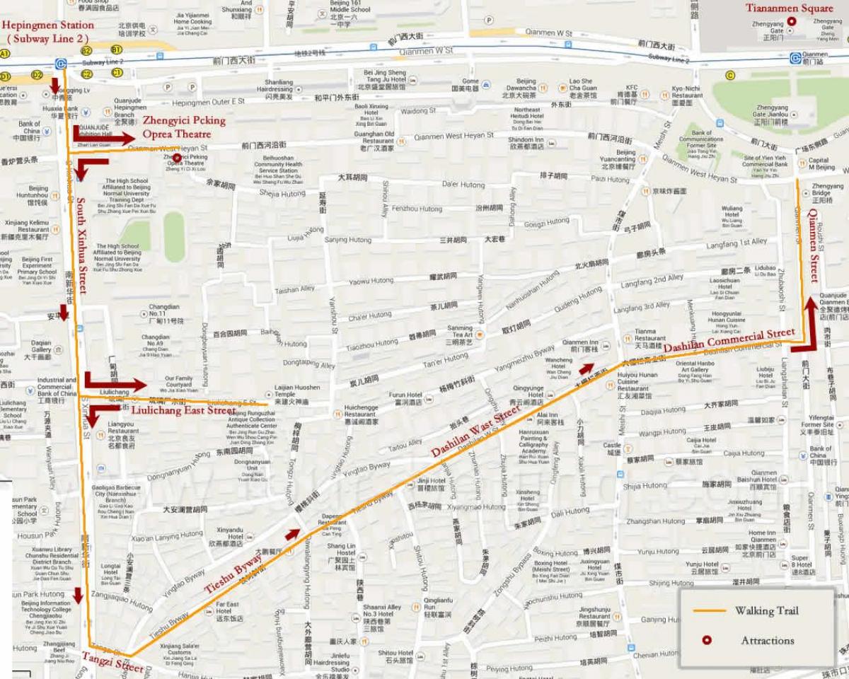 map of Beijing walking tour 