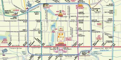 Map of Beijing subway map with tourist attractions