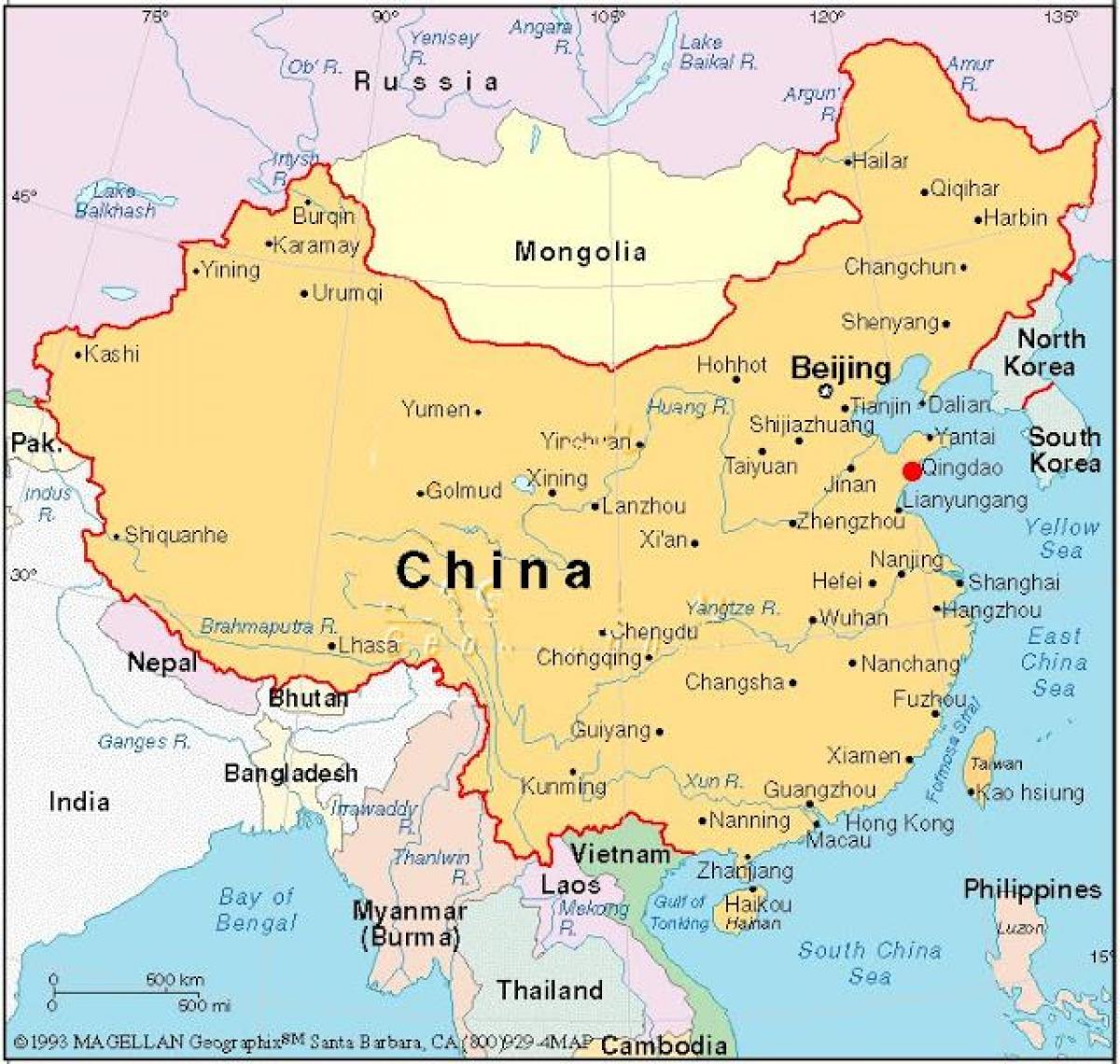 map of capital of China