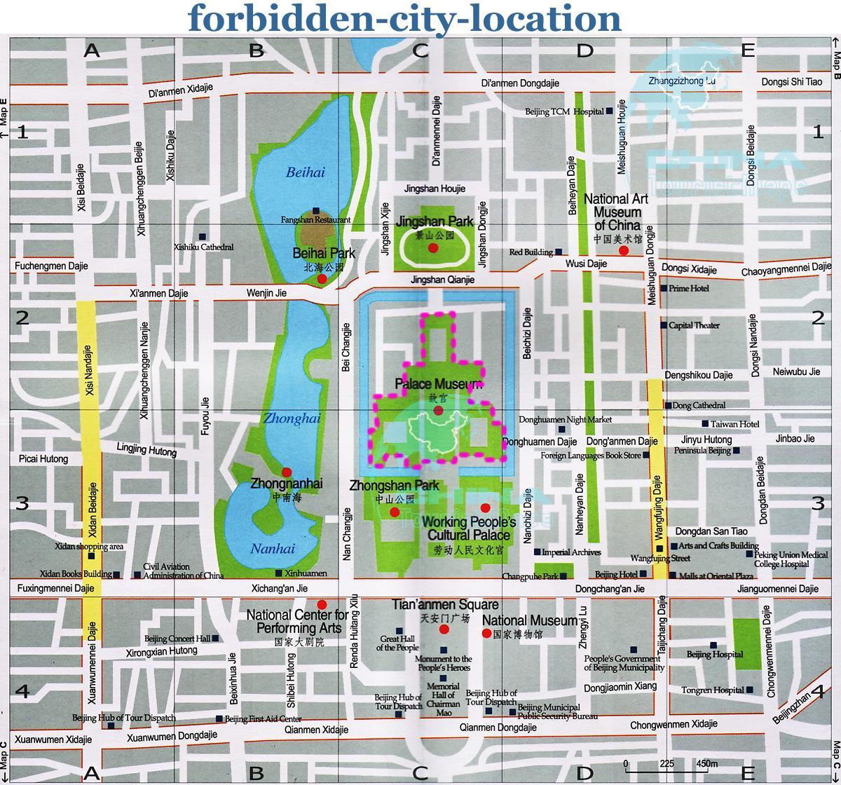map of forbidden city map detailed